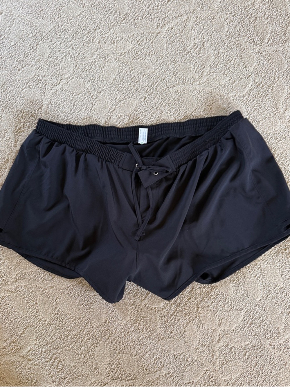 Women's Black Athletic Swim Shorts with Drawstring